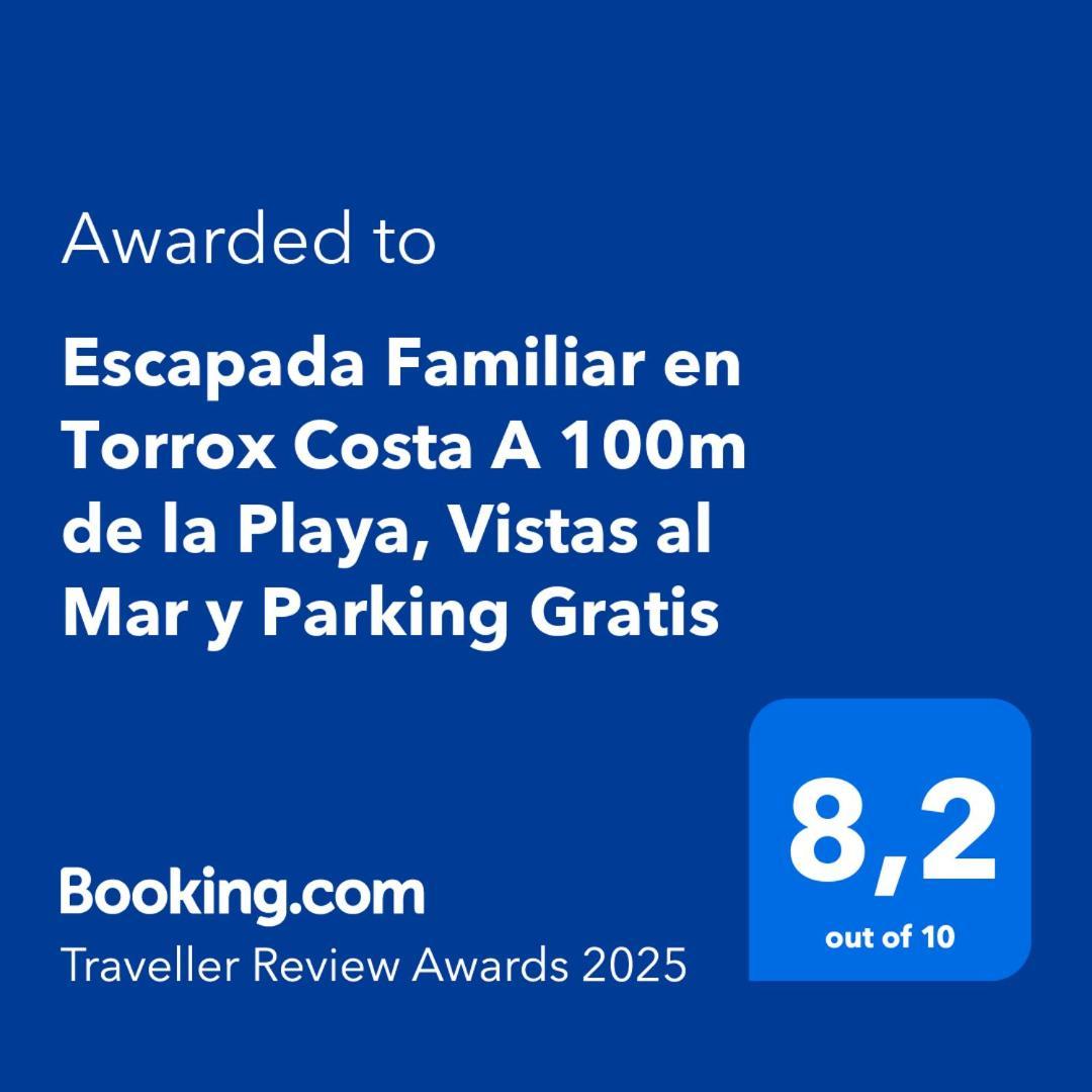 Escapada Familiar En Torrox Costa A 100M De La Playa, Vistas Al Mar Y Parking Gratis Exterior foto